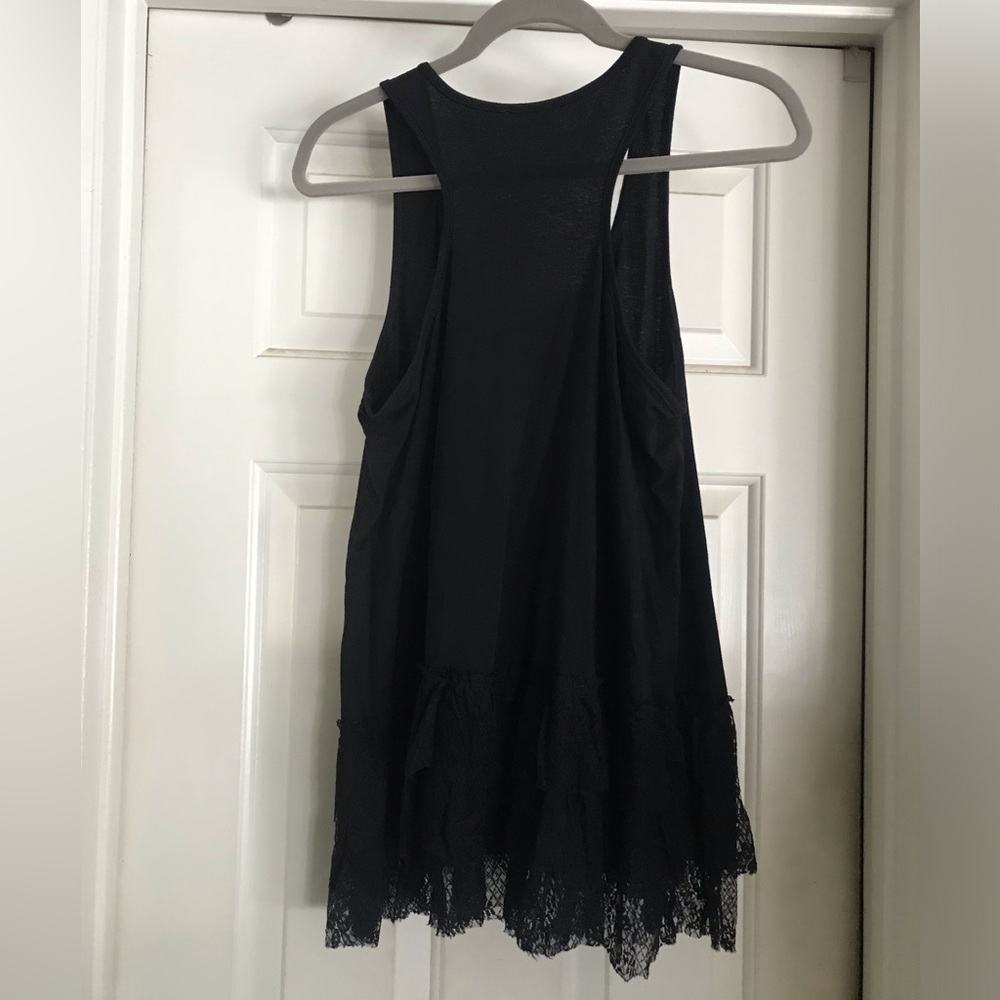UMGEE-Black Lace Hem Tank Top size M - Picture 2 of 8